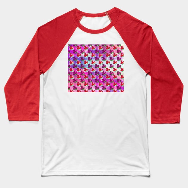 Space Strawberry Pattern Baseball T-Shirt by saradaboru